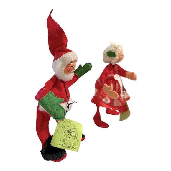 Vintage 1971 Annalee Mobilitee Santa And Mrs. Claus Christmas Dolls Holiday - Picture 9 of 16